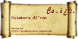 Csimbora Áron névjegykártya